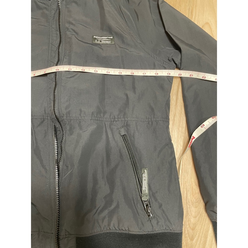 LL Bean Womens Bomber Jacket Black Recycled Nylon Full Zip Small Regular - Picture 4 of 7